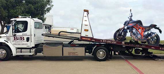 Motorcycle Towing Services | Dallas - Fort Worth, Texas Euless B&B Wrecker
